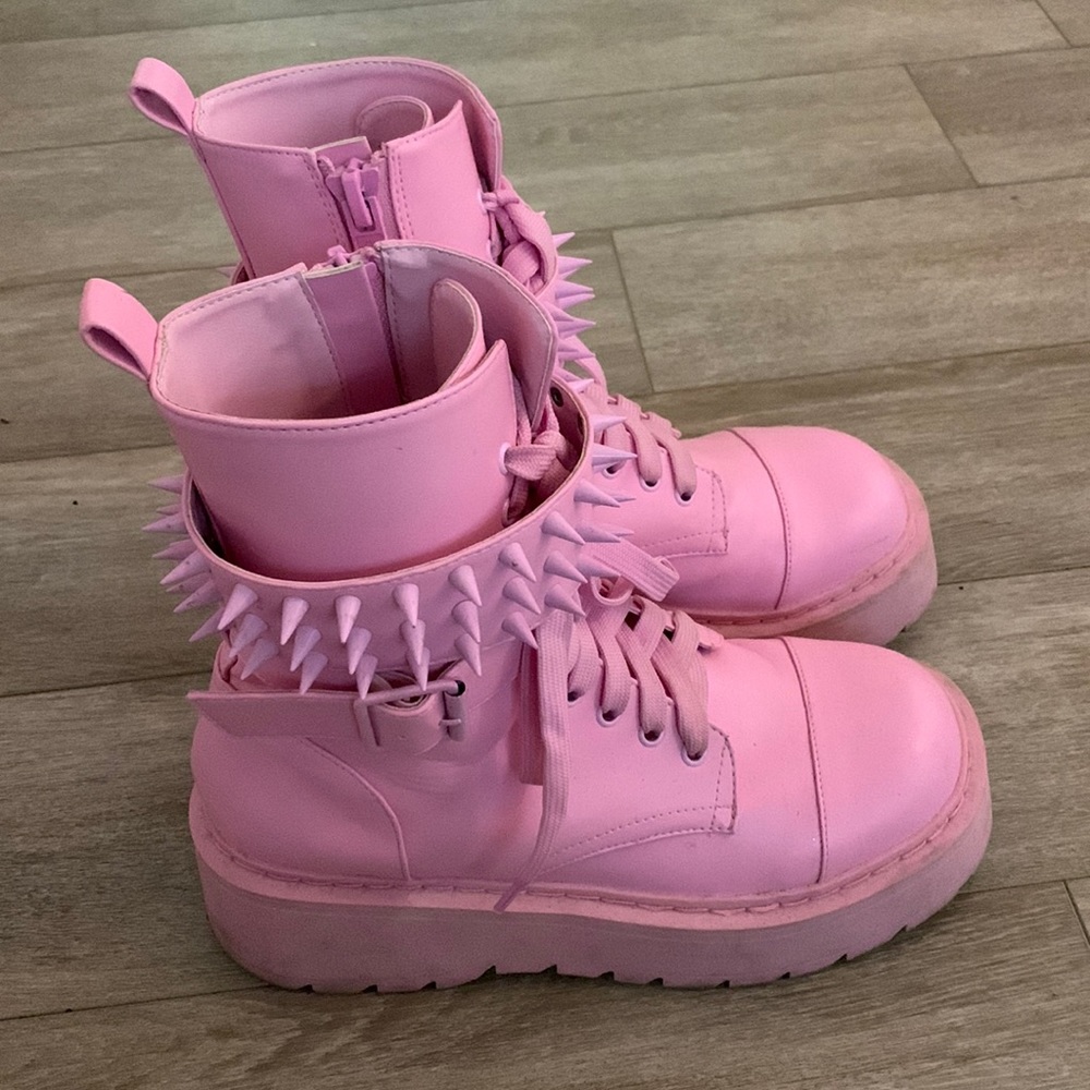 dolls kill x current mood - party crasher spiked boots
